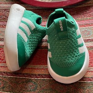 adidas Kids Green and White Sneakers